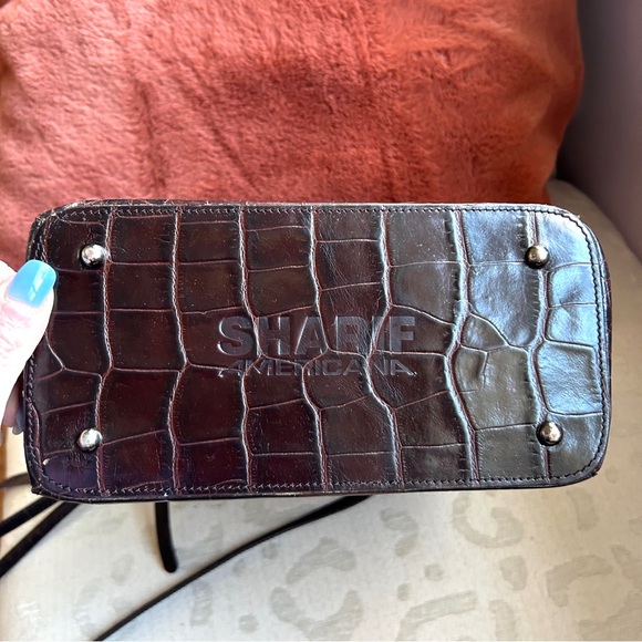 Dark Brown Crocodile Leather  Bag Americana by sharif Shoulder/crossbody - Picture 2 of 9